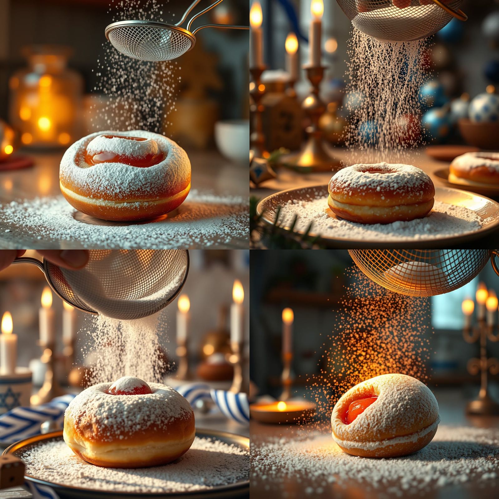 Delicate Sugar Sprinkles on a Festive Hanukkah Donut