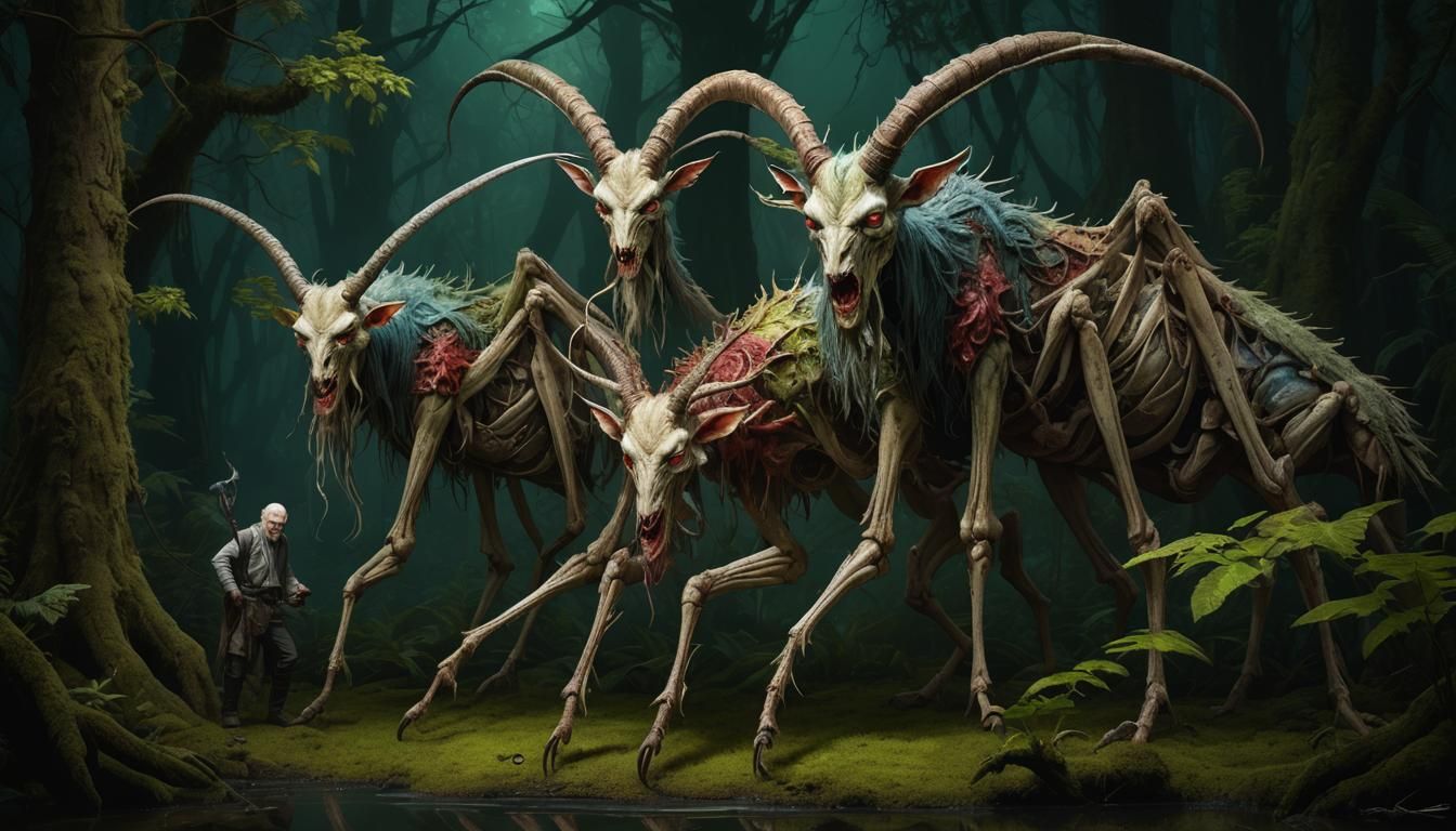 Albino Mantis Family Reunion in Cryptid Taxidermy Style