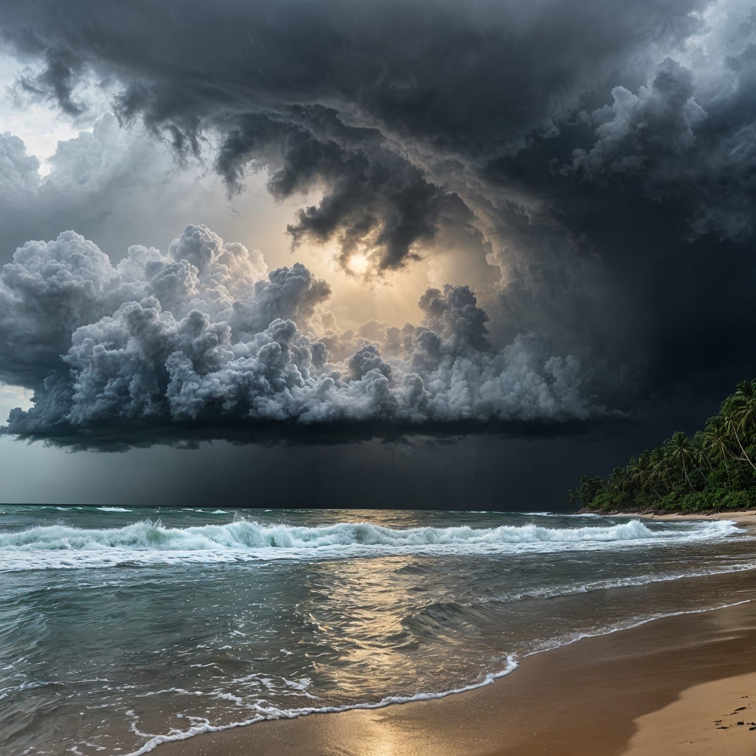 Tropical Storm Peace: A Lone Figure at Sea