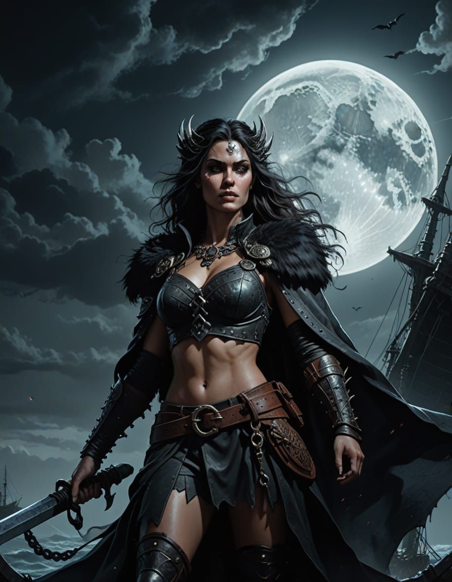 Barbarian Queen on Dragon Ship