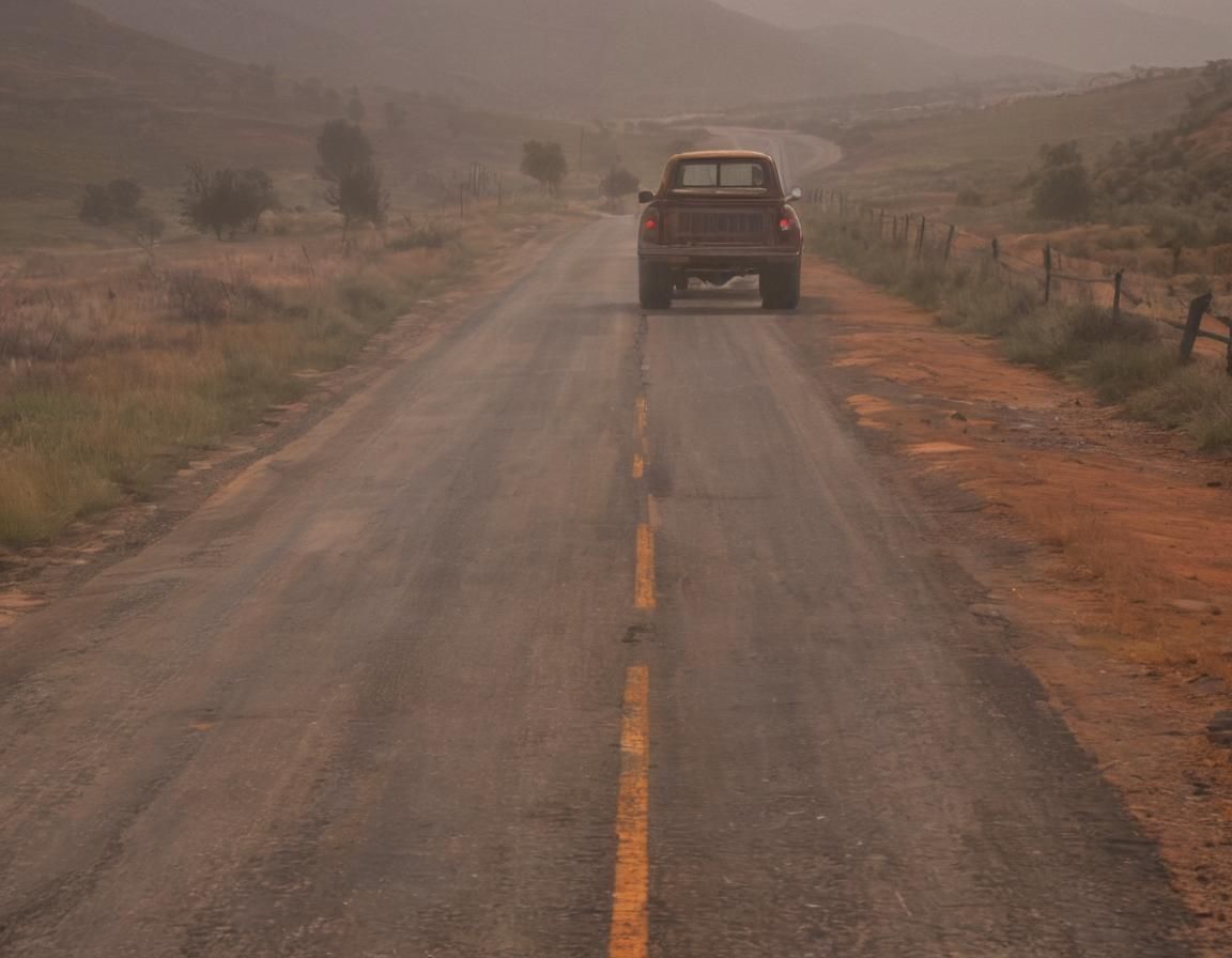 Americana Sunset on a Country Highway