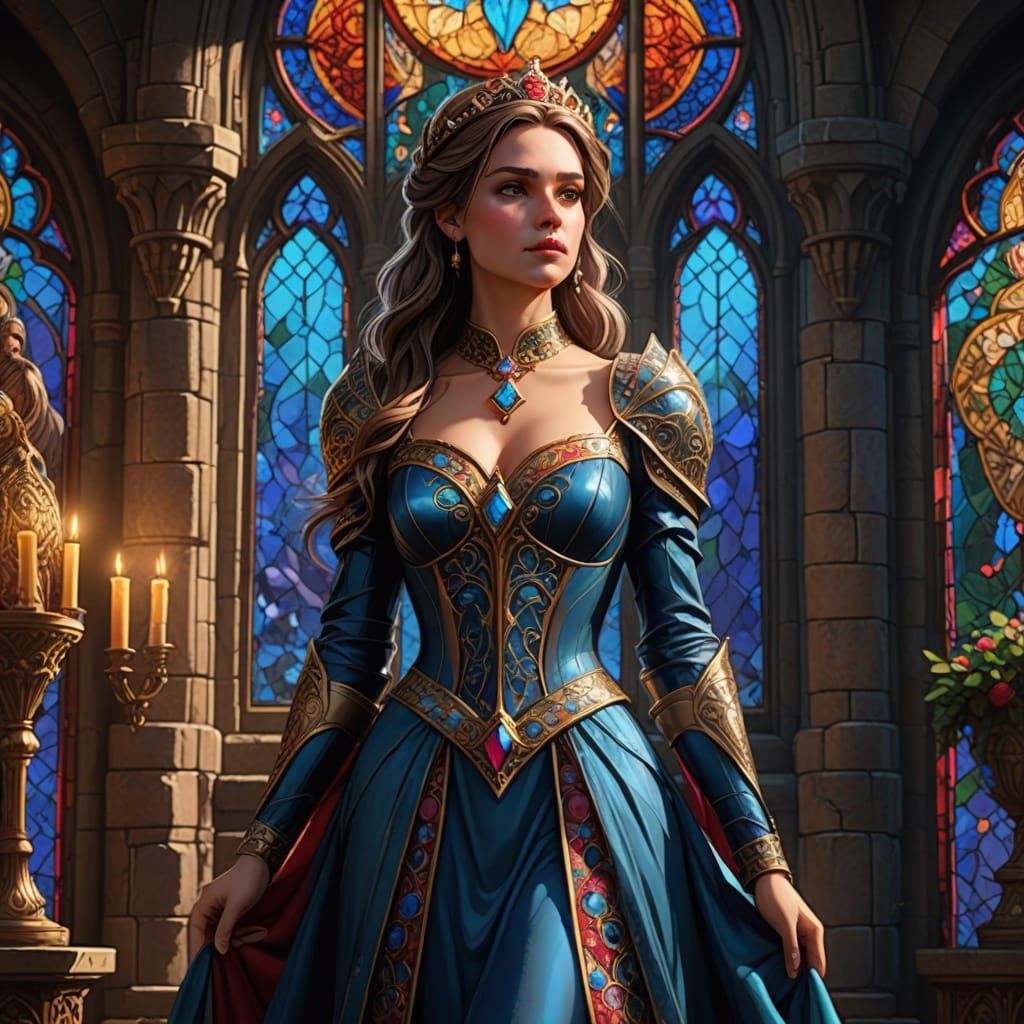 Princess in Castle: Detailed Fantasy Concept Art
