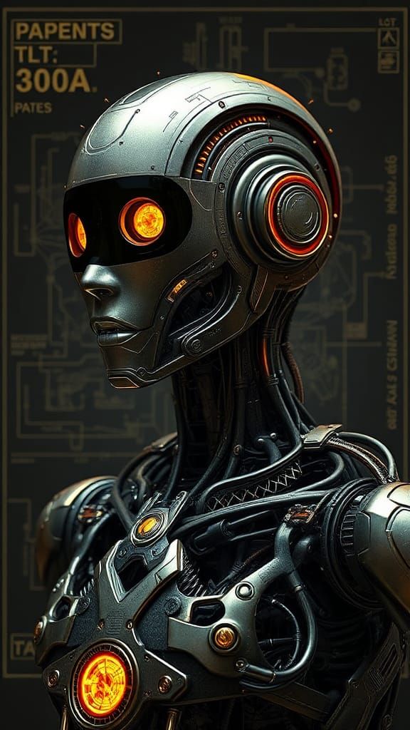 Biometric Robot in DaVinci Patent Style