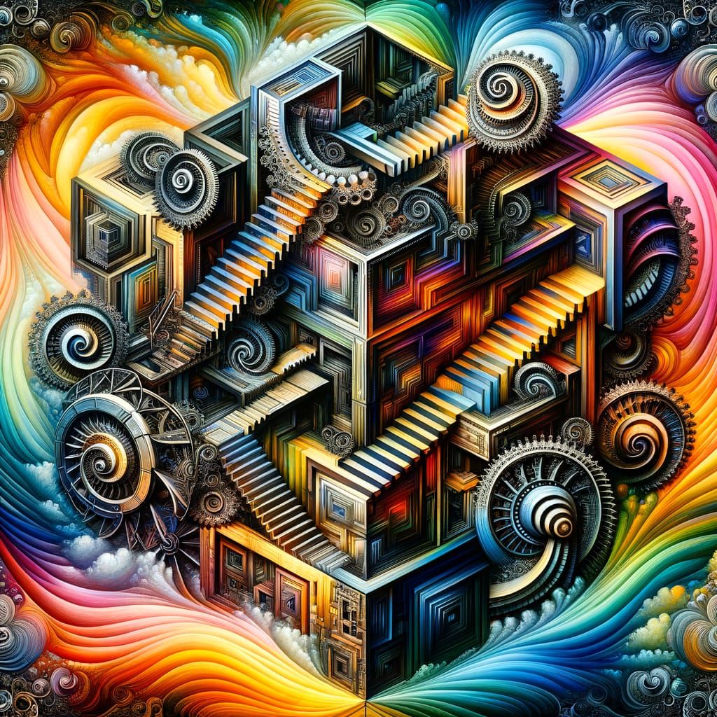 Photography of Amazing intricate complex convoluted optical illusion