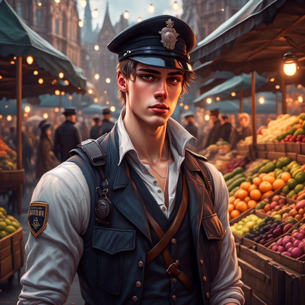 Anime Portrait: British Chav as Victorian Policeman