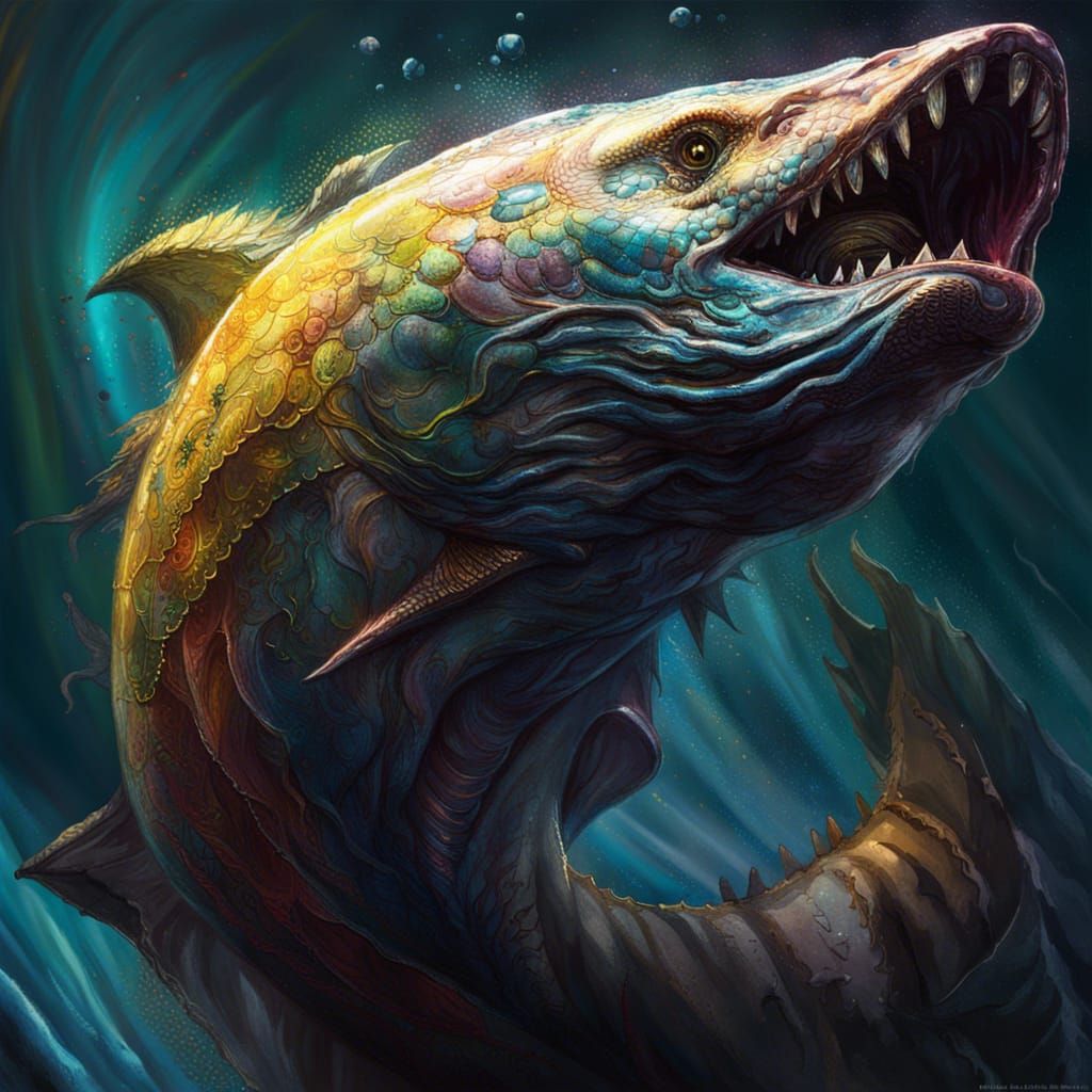 Hyperrealistic Leviathan Concept Art in Color Depth