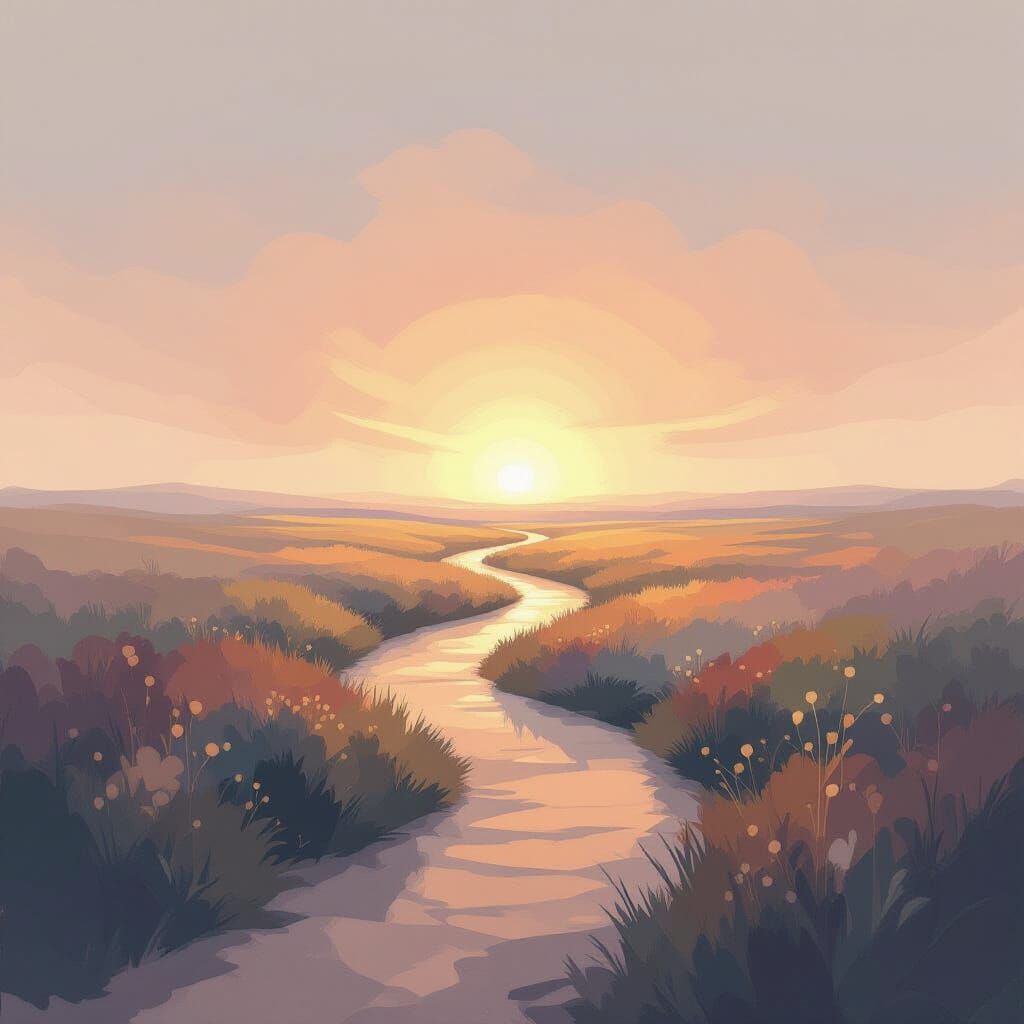 Abstract Hope: Luminous Pathway in Soft Colors