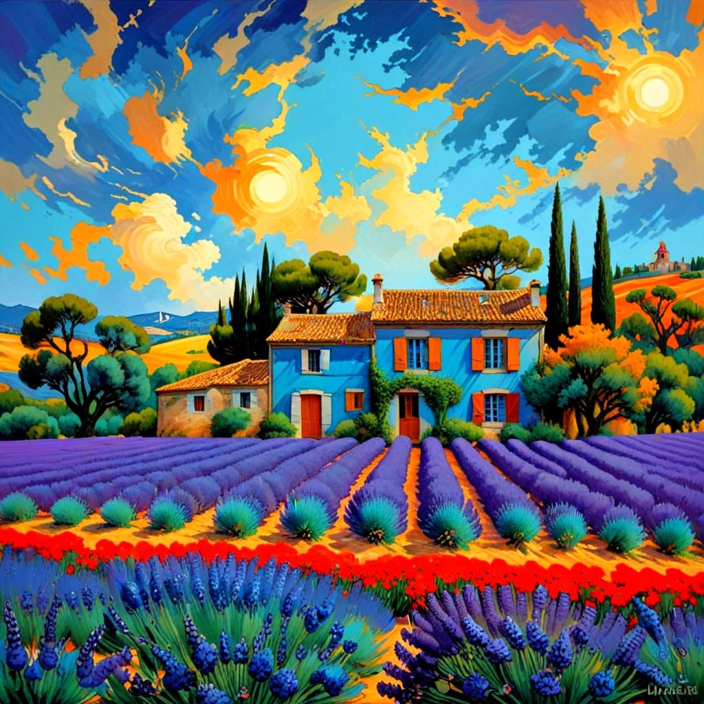 Provence Masterpiece in Vibrant Triadic Colors