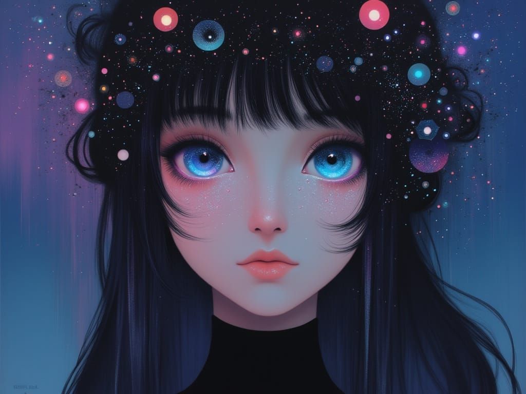 Close-up strange girl