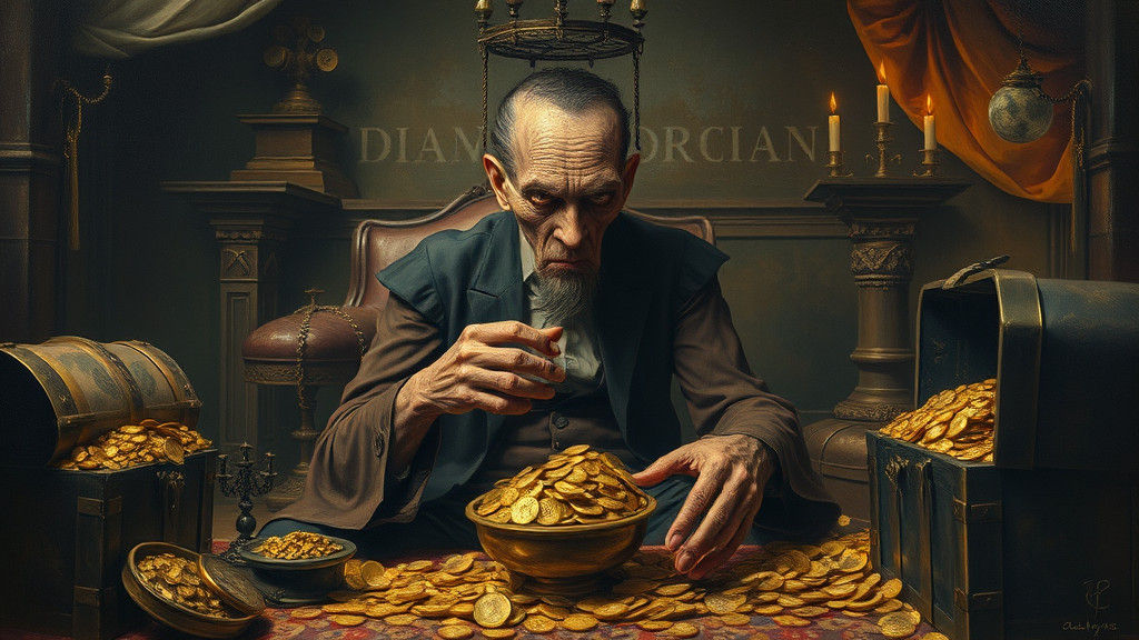 Miser's Hoard: A Symbolist Portrait of Avarice