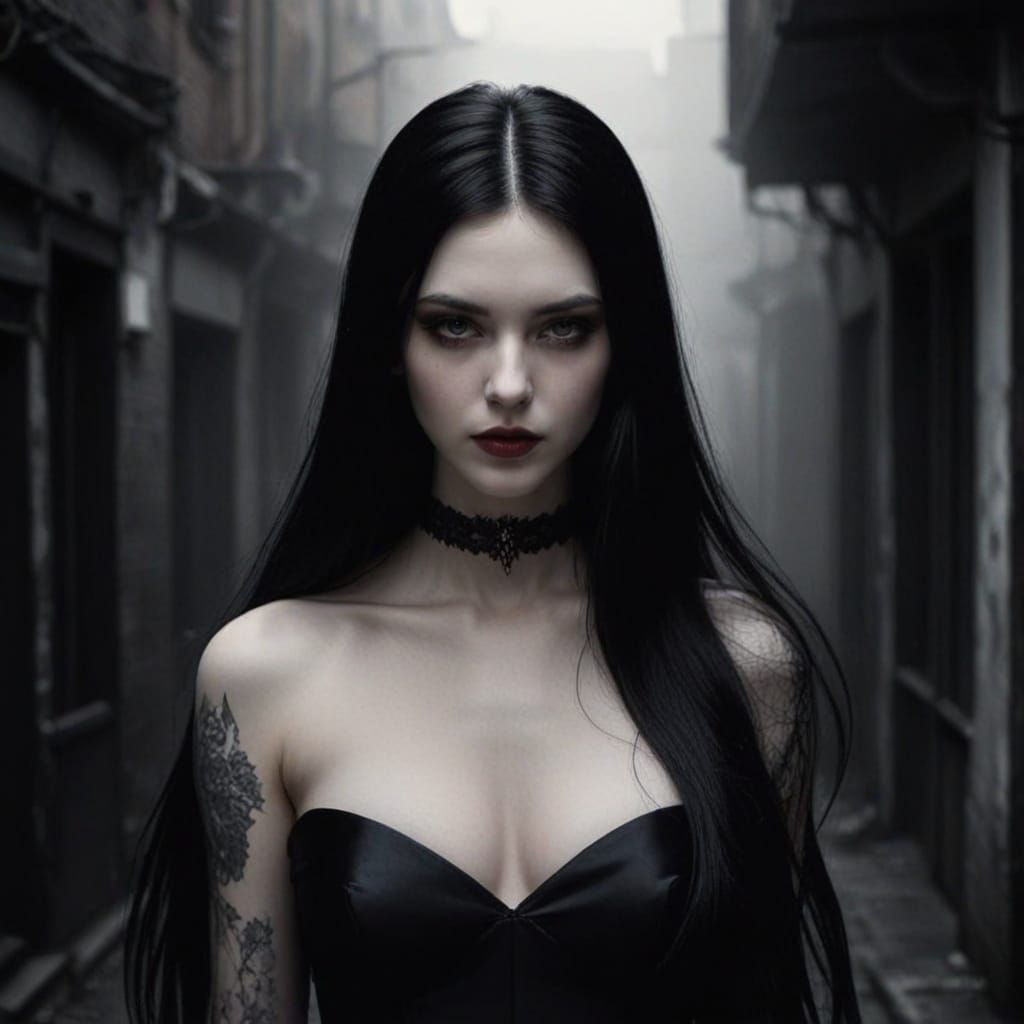 Modern Goth Goddess with a Hidden Heart