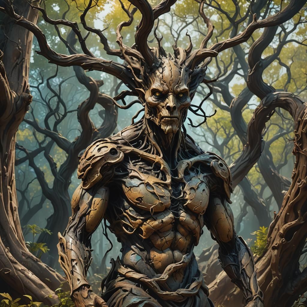 Sinister Ant Guardian in Hyperrealistic Forest