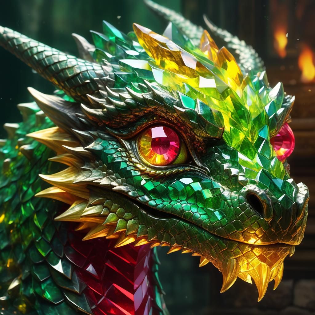 Crystal Dragon Portrait in Anime Style