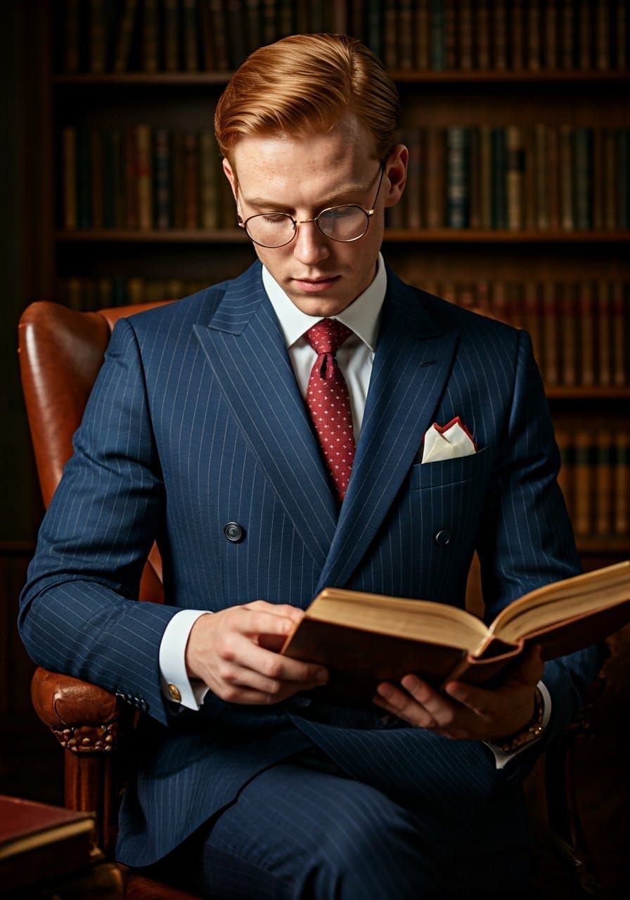 Classic 1940s Attorney in Elegant Office Setting