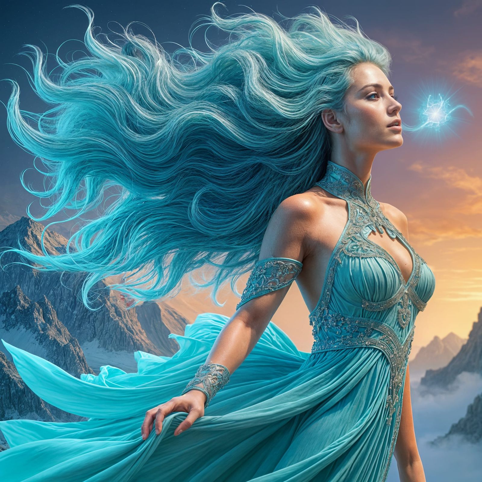 Oxygen-Themed Soul Queen in Digital Drawing Mode