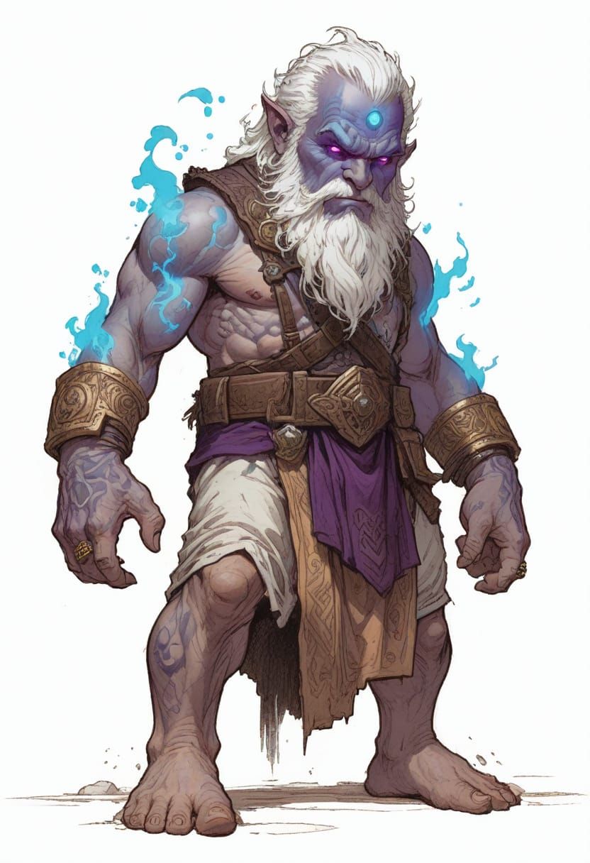 Heroic Fantasy Dwarf in Babylonian Clothes