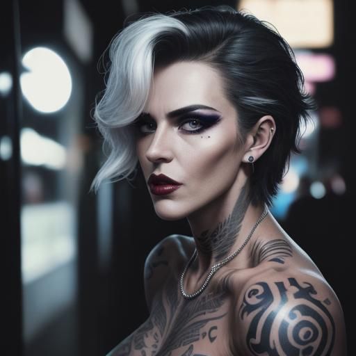 Androgynous Bodybuilder Dances in Back Alley