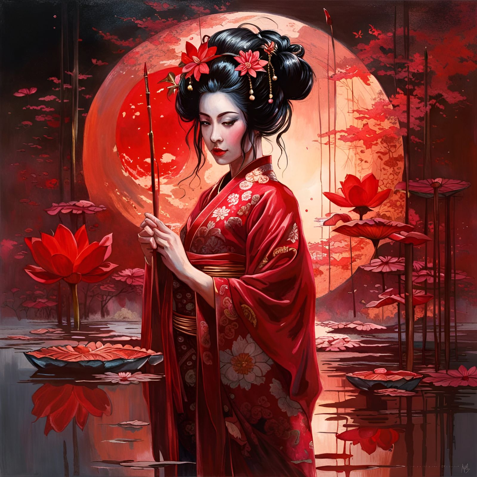 Crimson Red Geisha