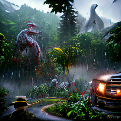 T-Rex Roams in Prehistoric Jungle