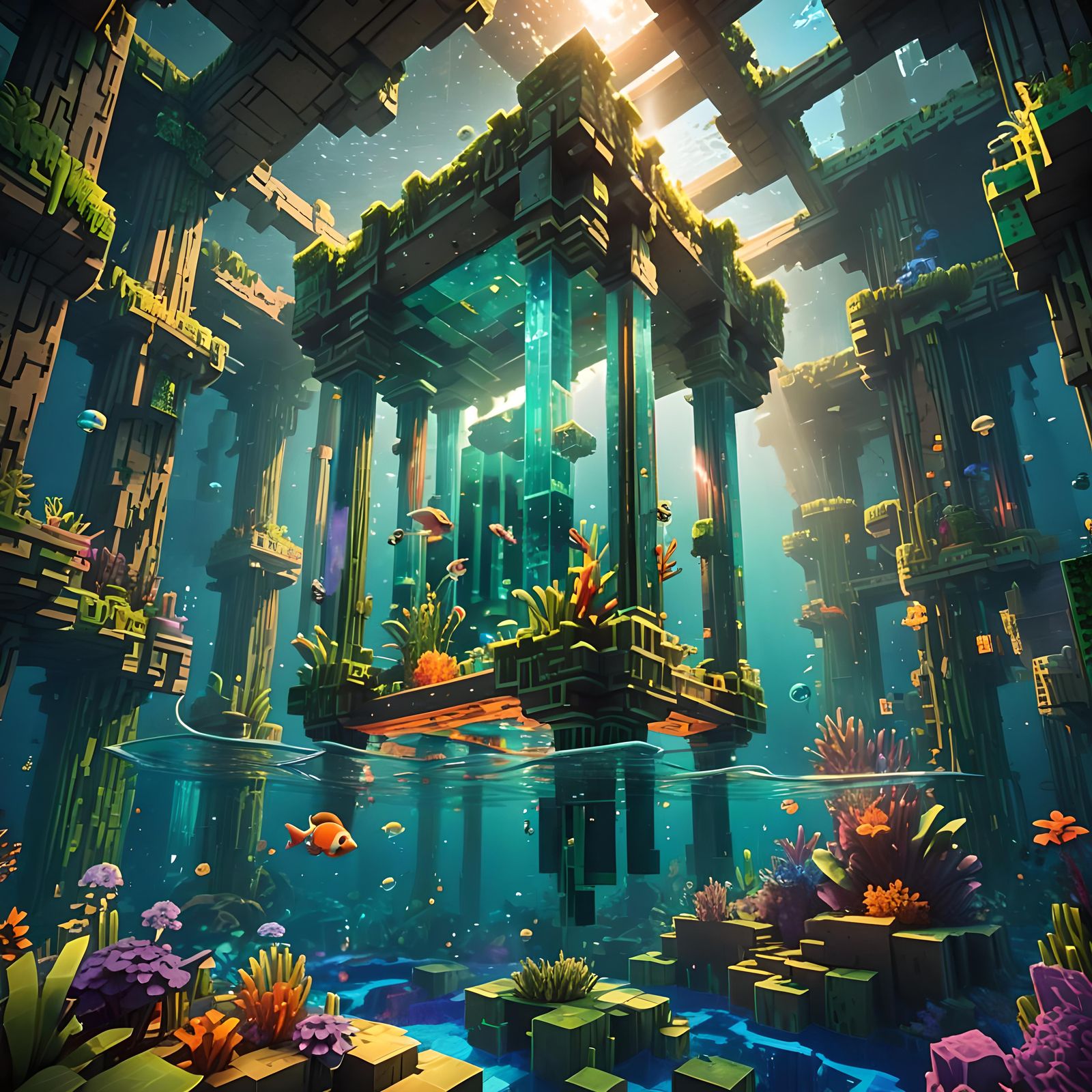 Underwater Minecraft Trial Chamber in Ocean Jungle