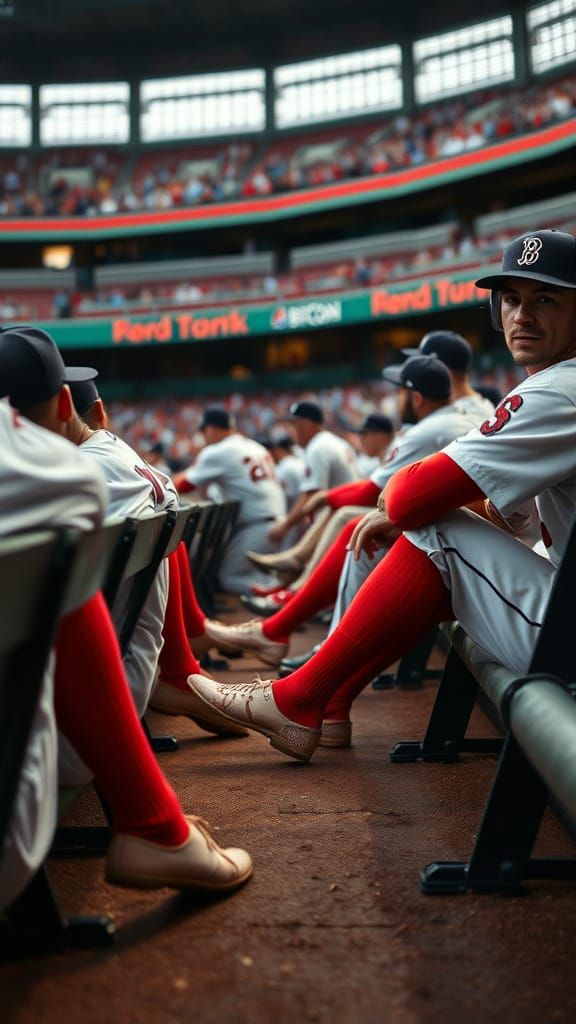 Red Sox Players Show off Socks at Fenway Park