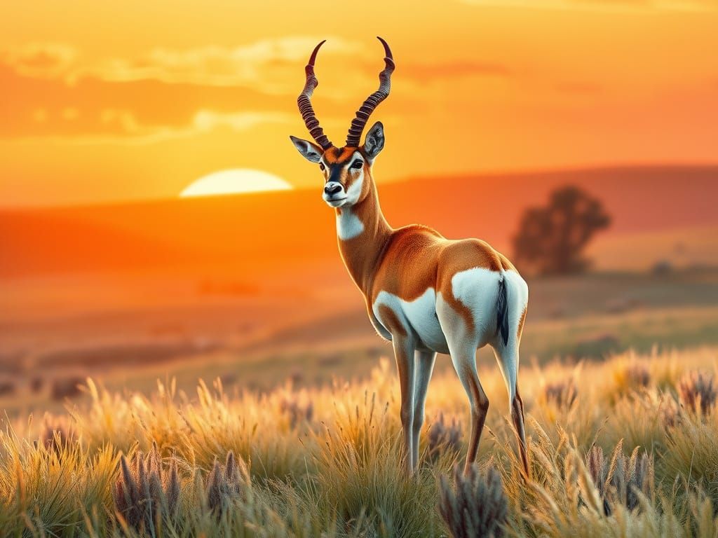 Surreal Spirit Guide of the American Plains in Watercolor an...