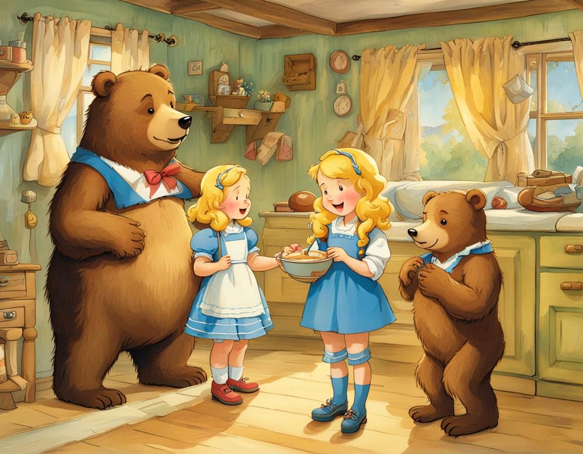 Goldilocks and the Three Bears Fairytale Scene