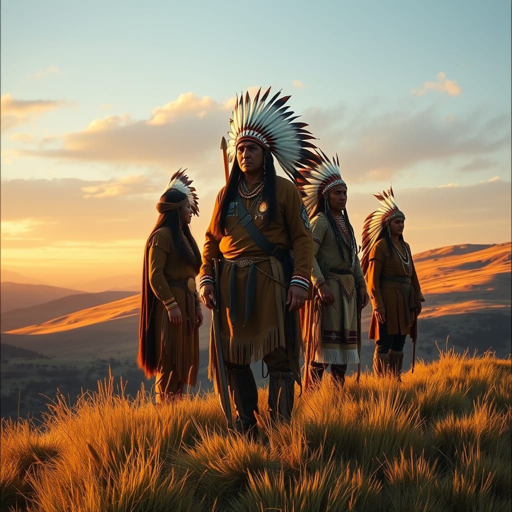 Native American Chief in Golden Light
