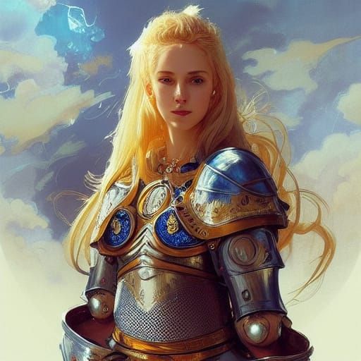 Epic Portrait of a Female Knight in Armor