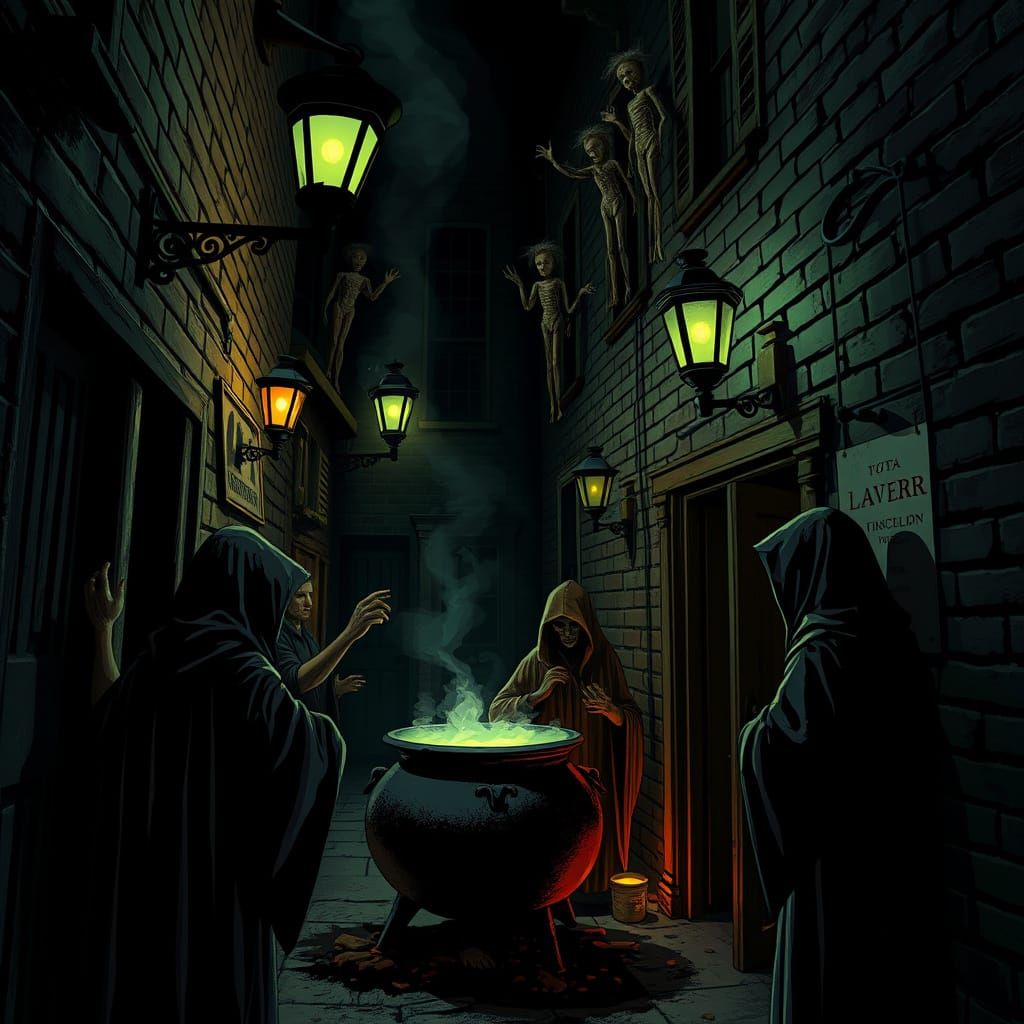 Sinister Voodoo Ritual in Dark Alleyway