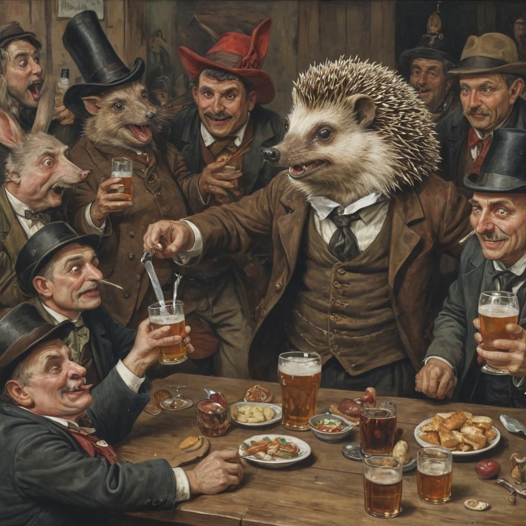 Hedgehog's Oktoberfest Insults: Expressionist Painting