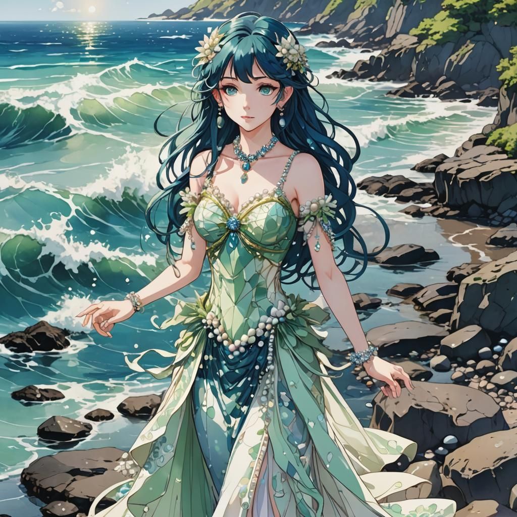 Thetis: Manga Portrait of a Water Nymph