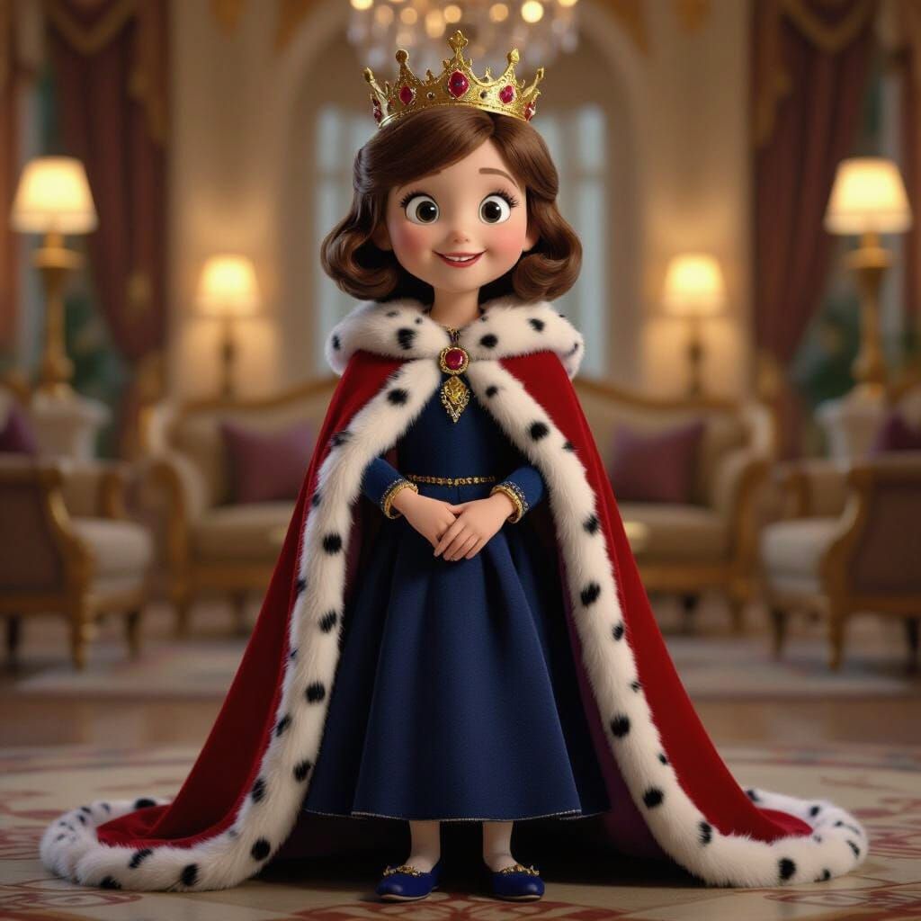 Caillou's Mommy as Queen Doris in Royal Gown