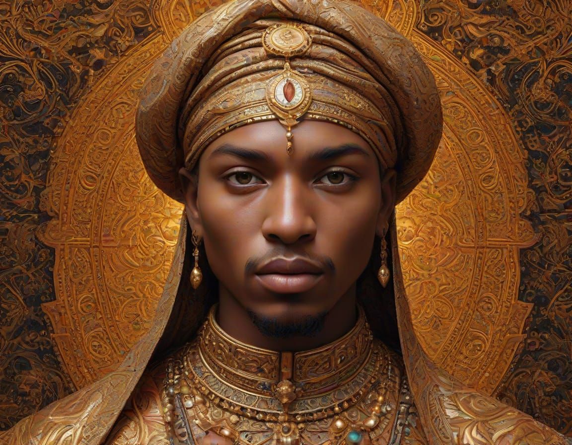 Futuristic Arabian King in Visionary Art Style