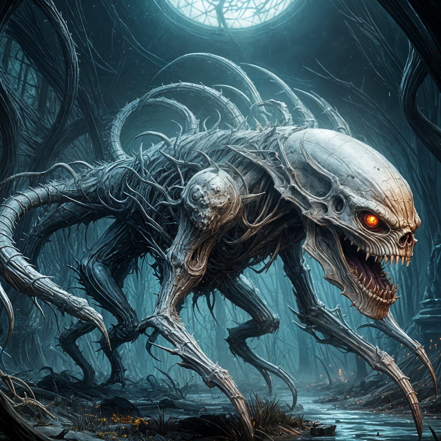 Creepy Soul Creature in Dark Fantasy Style