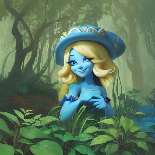 Vibrant Smurfette Ink Drawing Masterpiece