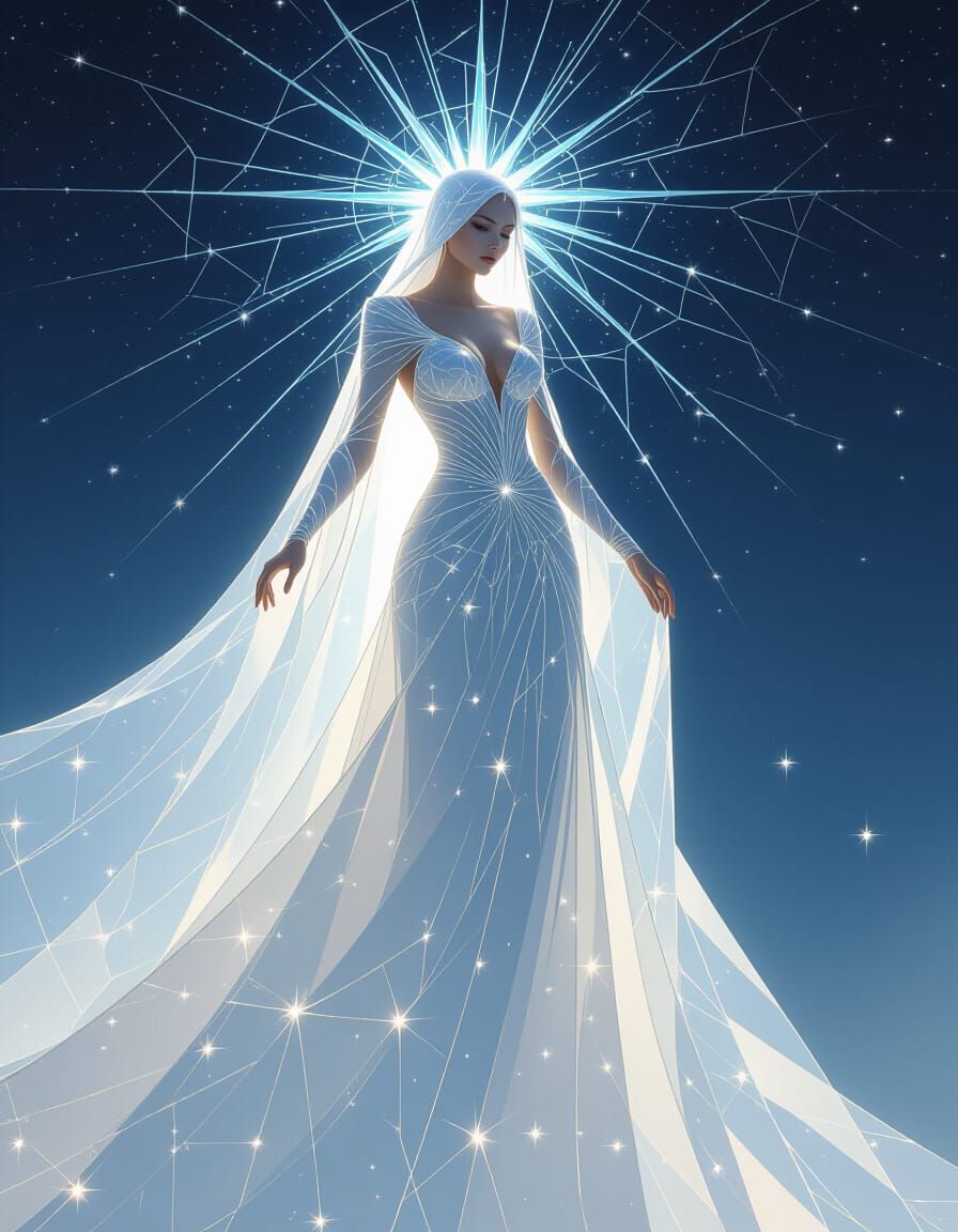 Celestial Being Descends in Stardust Gown
