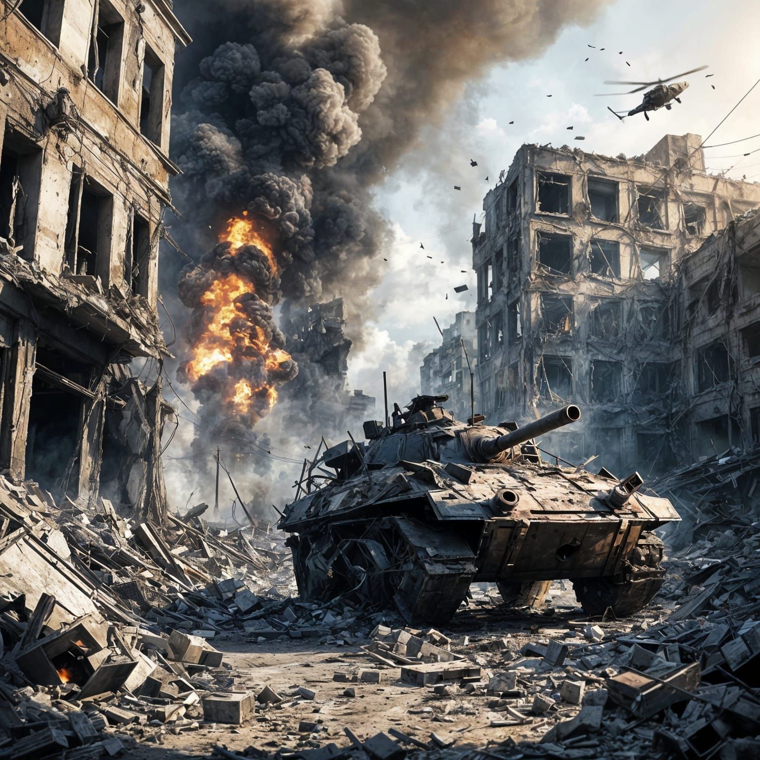 War Torn Cityscape in a Globalized World