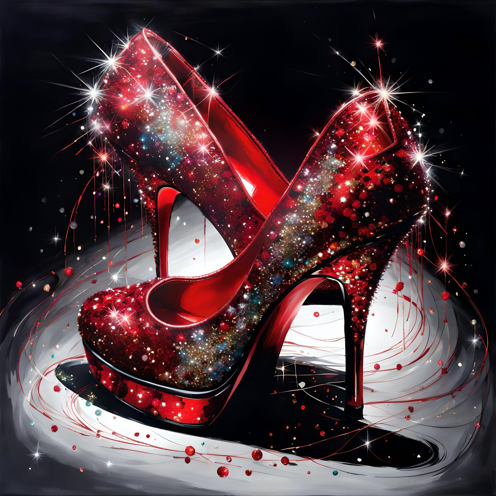 Sparkly Red Shoes Fantasy Image