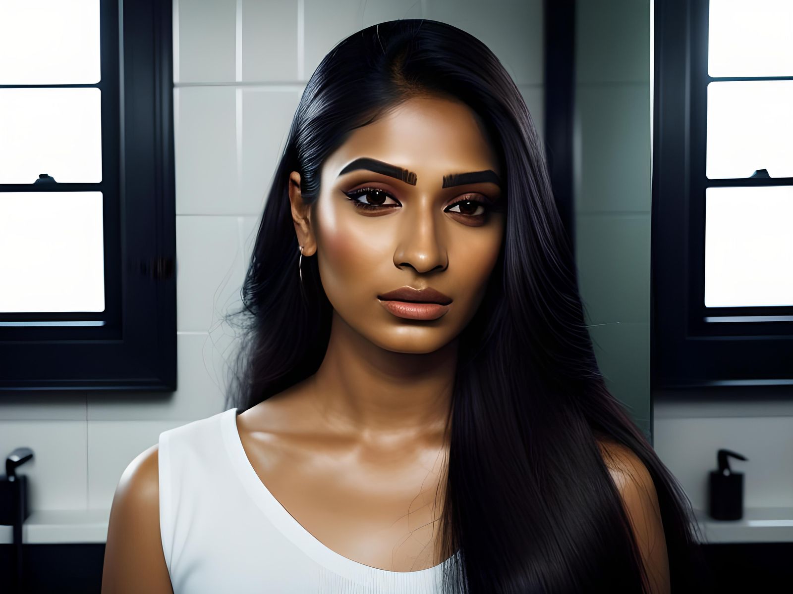 Indian Latina Woman Portrait in High-Fashion Style