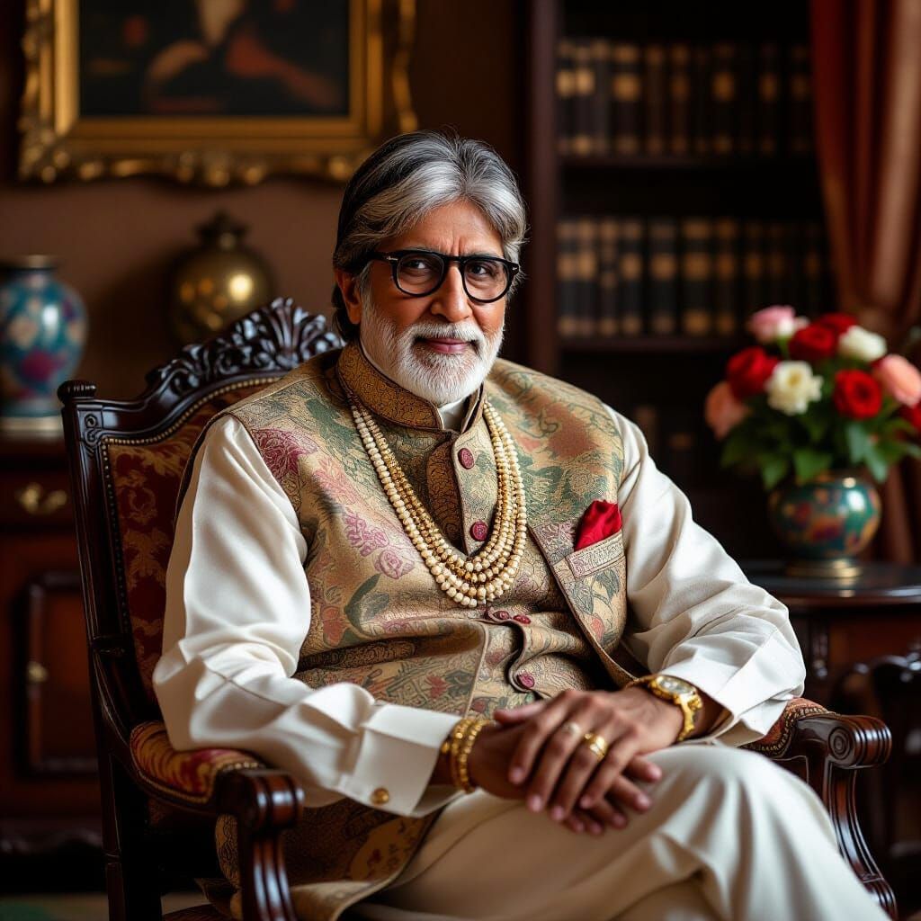 Amitabh Bachchan as Raja Ravi Varma Portrait