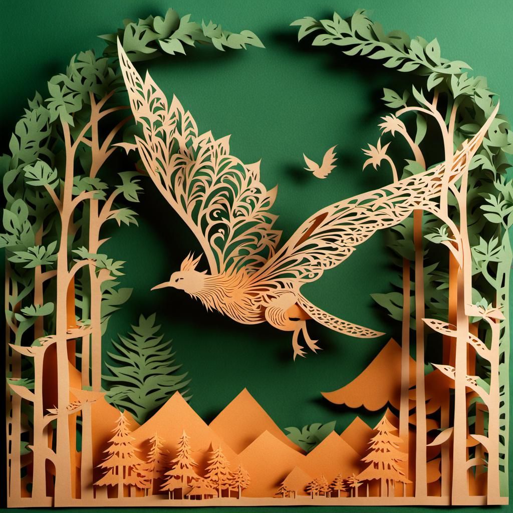 Paper cut bird