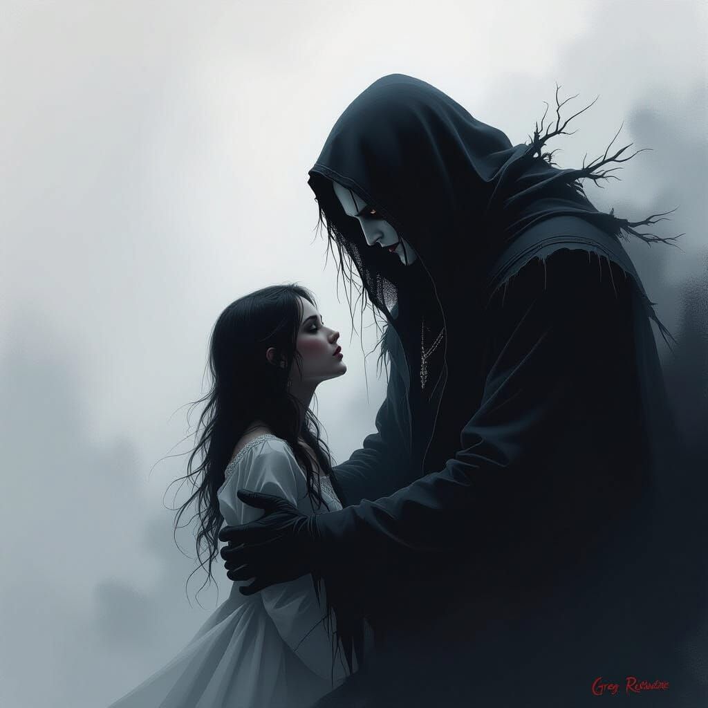 Sinister Porcelain Figure with Cracks and Tears