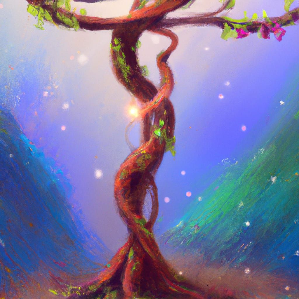 Enchanted Forest with Luminous Trees and Magical Creatures