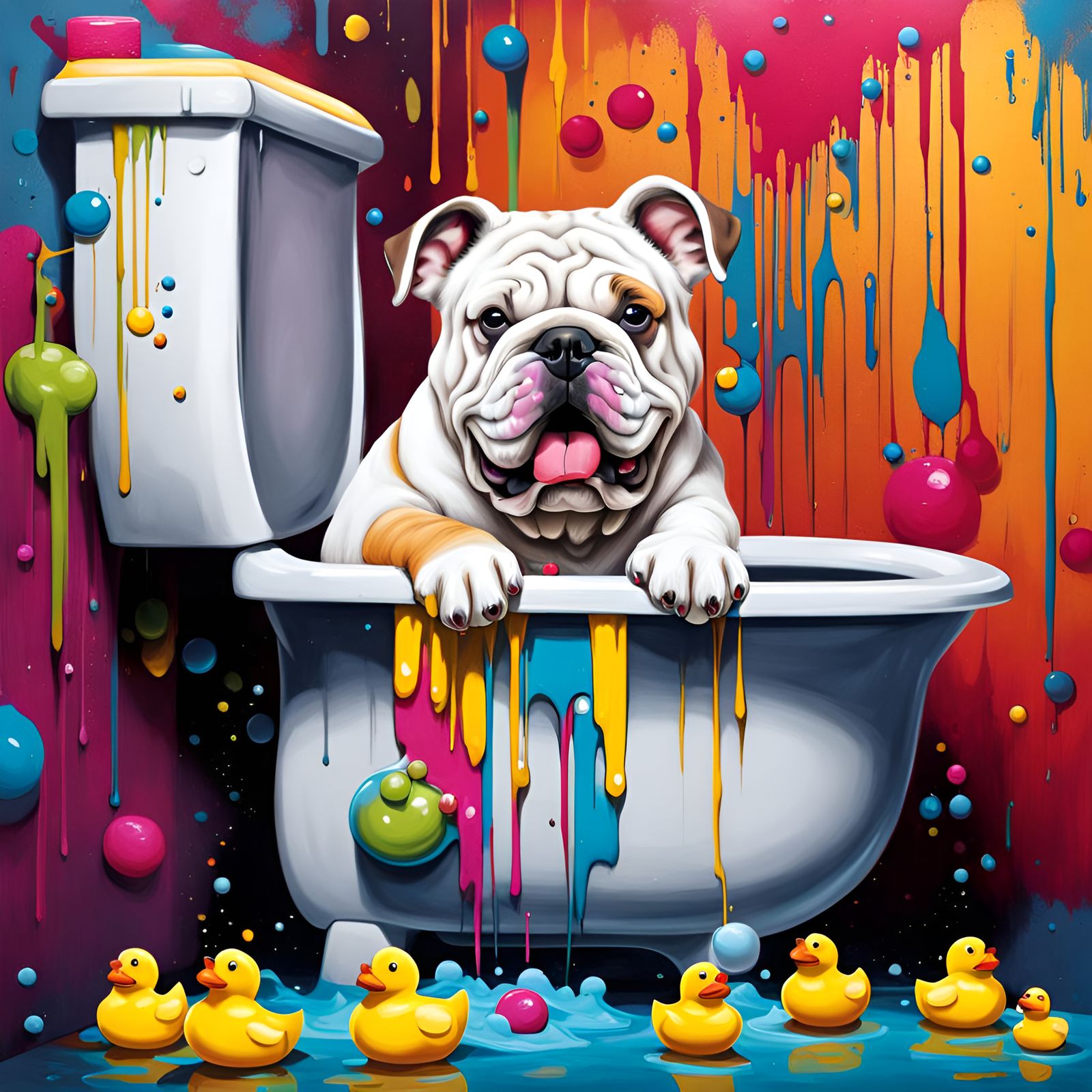 Bulldog's Toilet Bath: Graffiti Street Art