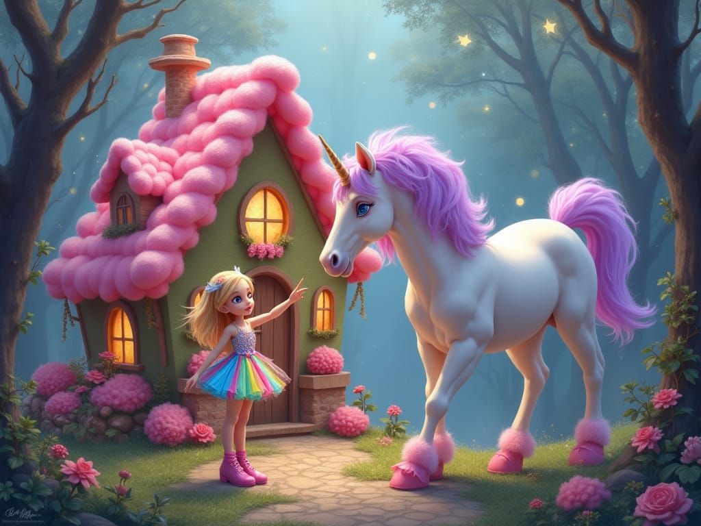 Magical Candy Land Scene in Dreamy Style