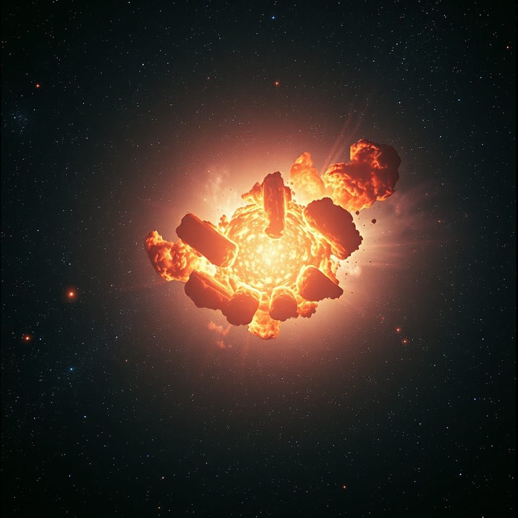 Epic Supernova Explosion in Night Sky: Cinematic Film