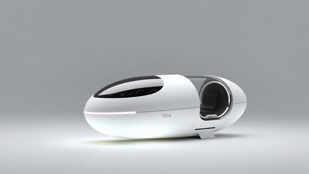 Futuristic White UAP UFO Capsule Design