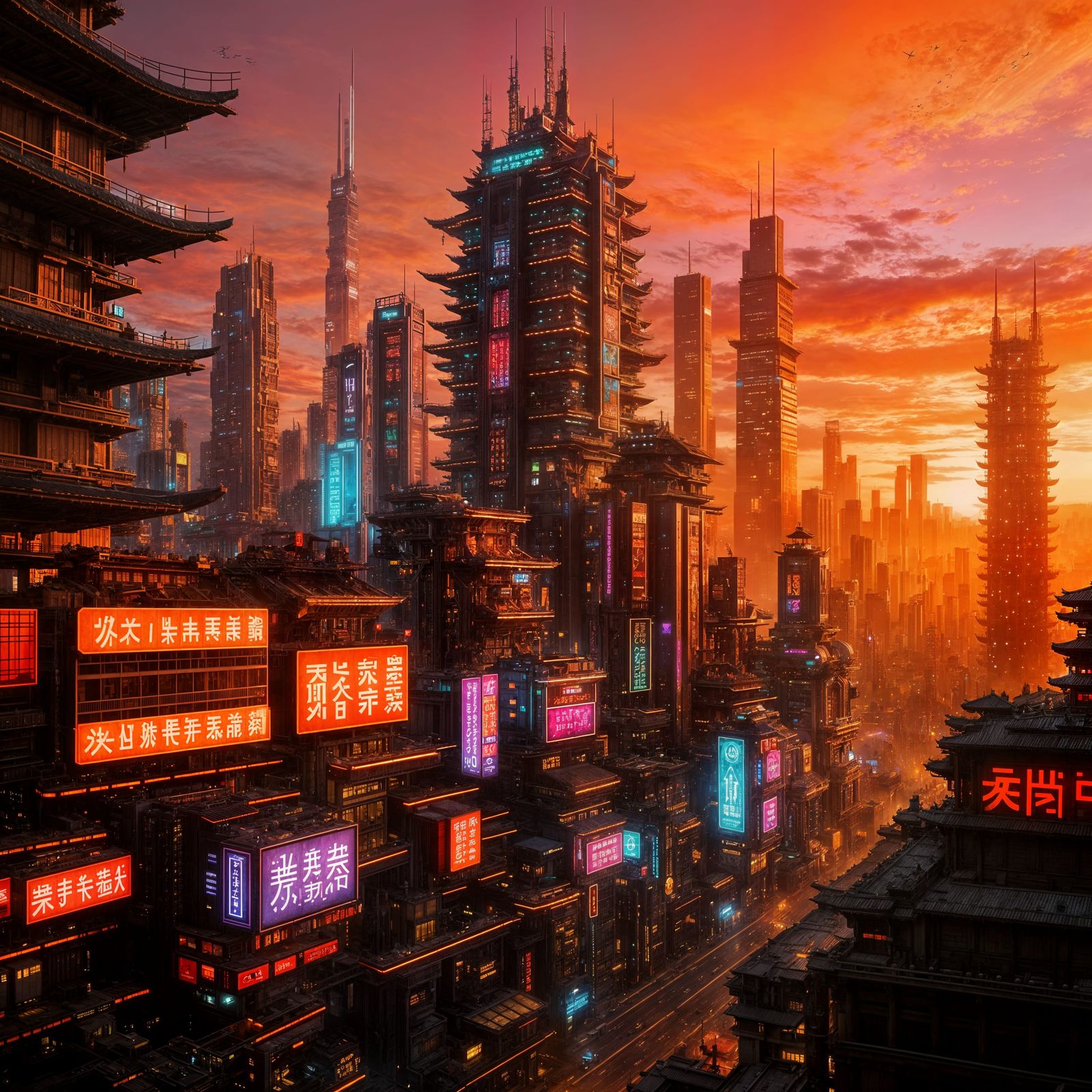 Colossal Futuristic Japanese City: Epic Digital Matte Painti...