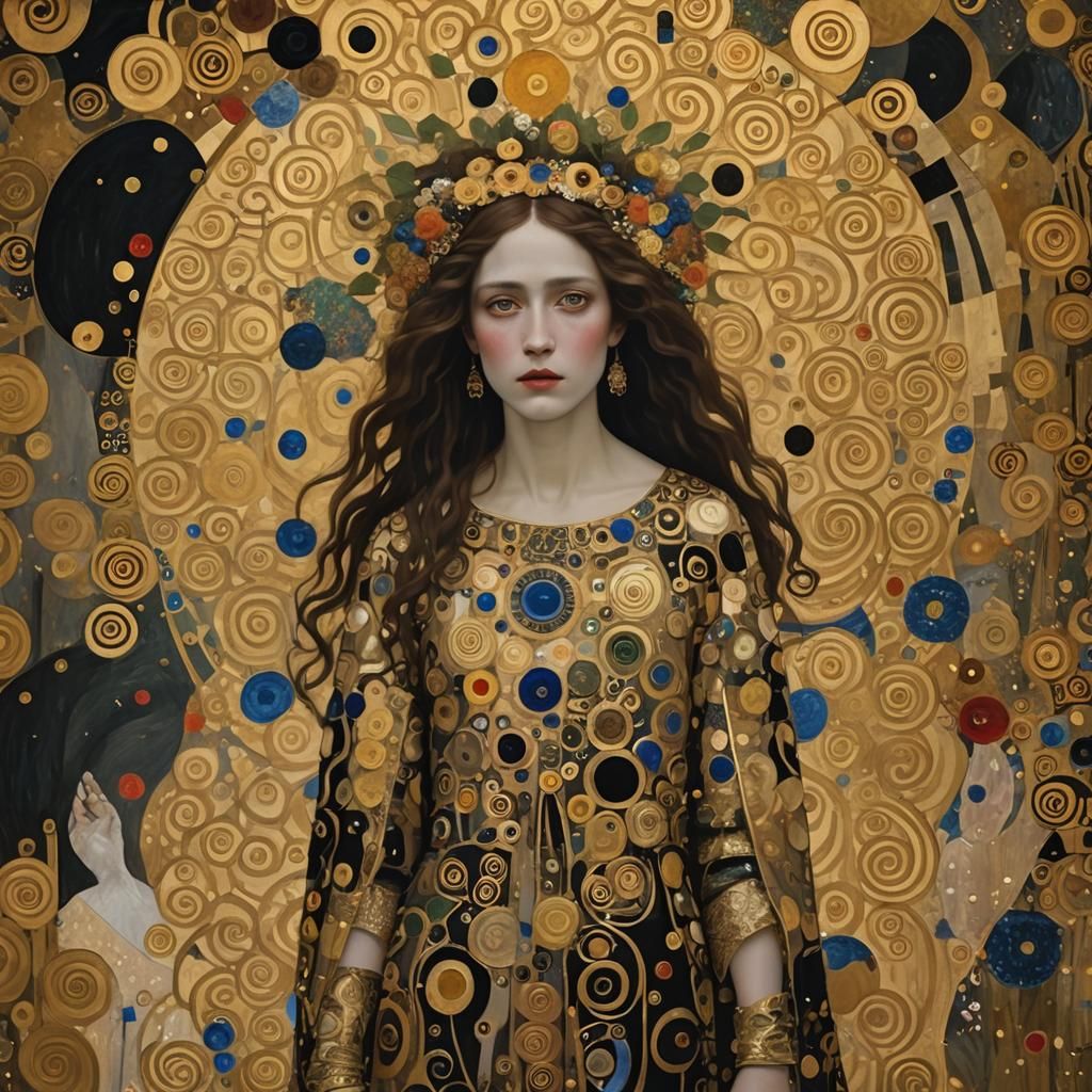 Jesus in Gustav Klimt Style: Digital Masterpiece